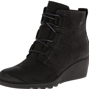 Black Sorel Toronto Lace Up Wedge Boots